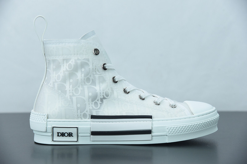 dio* b23 oblique high-top white sneaker