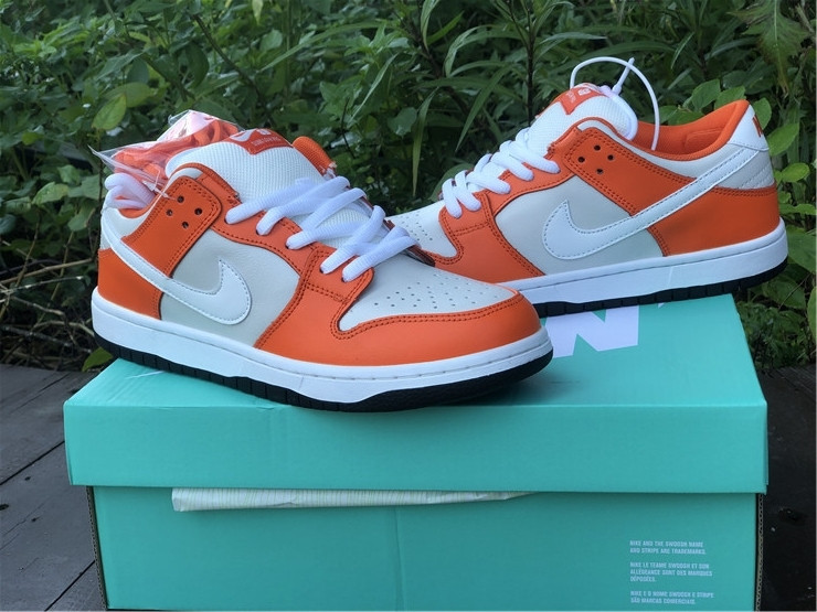 nike sb dunk low white orange black sale bq6817-806