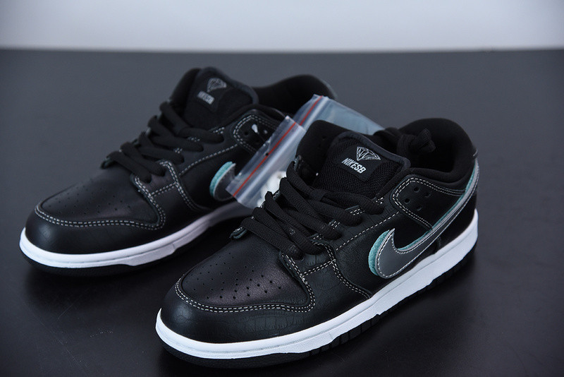 nike sb dunk low black x diamond S*pply x co bv1310-001