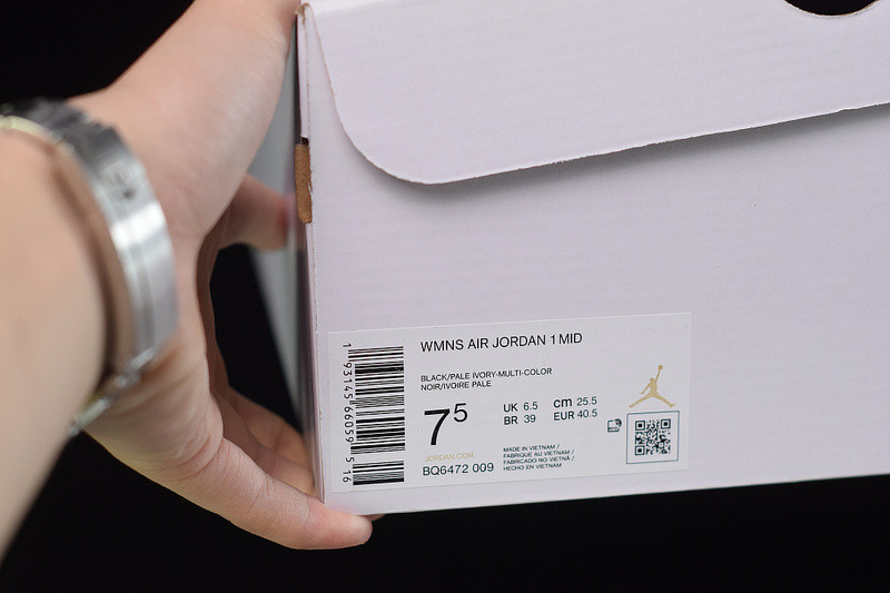 air jordan 1 mid iredescent black (w) bq6472-009