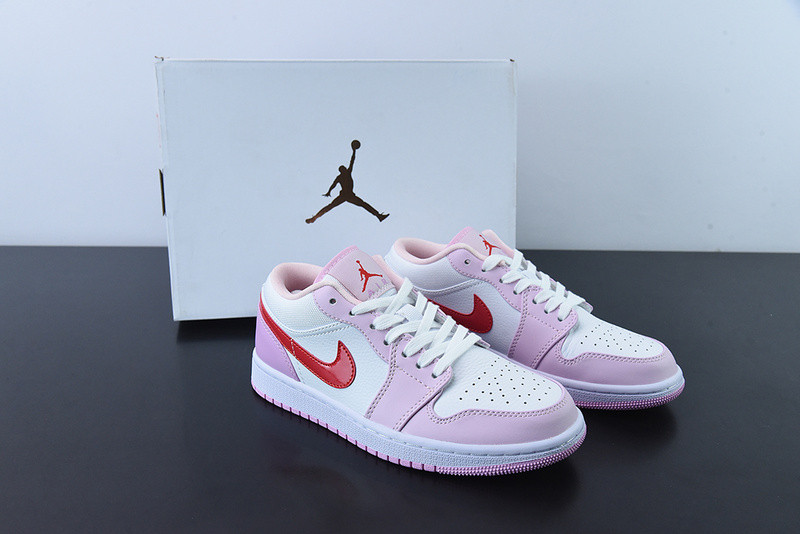 nike air jordan 1 low white pink purple valentines day dr0758-170