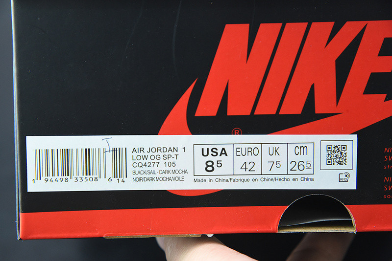 travis scott x air jordan 1 low dark mocha black cq4277-105