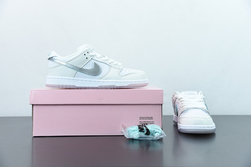 nike sb dunk low diamond S*pply co white diamond bv1310-100