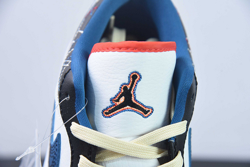 air jordan 1 low white industrial blue black siren red fv3622-141