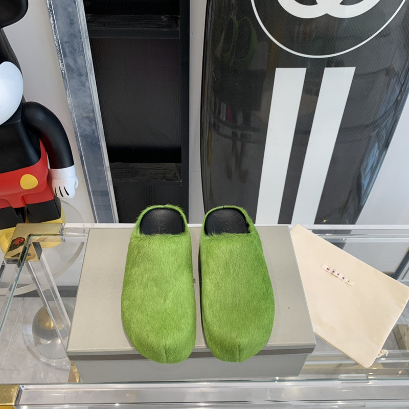 marni calf hair slippers