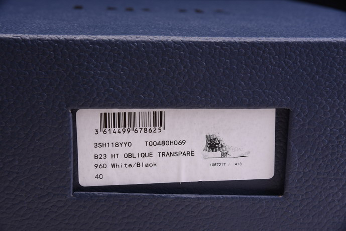 dio* b23 oblique high-top white sneaker