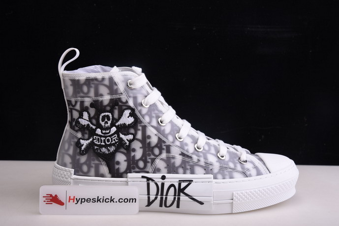 dio* b23 oblique high-top white sneaker